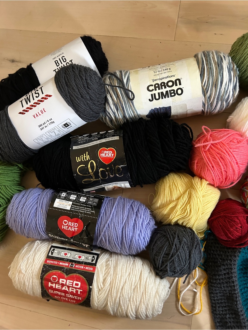 16 Assorted Yarn Destash Bundle Skeins and Balls with Partial Panel - Picture 4 of 10